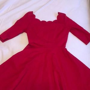 Red skater dress